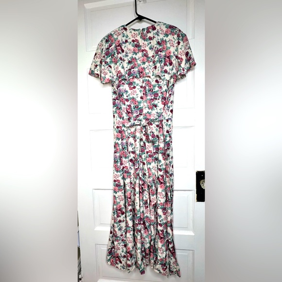 Scott McClintock floral vintage 80s 90s jumpsuit dress 14 cottagecore prairie L - Picture 2 of 11